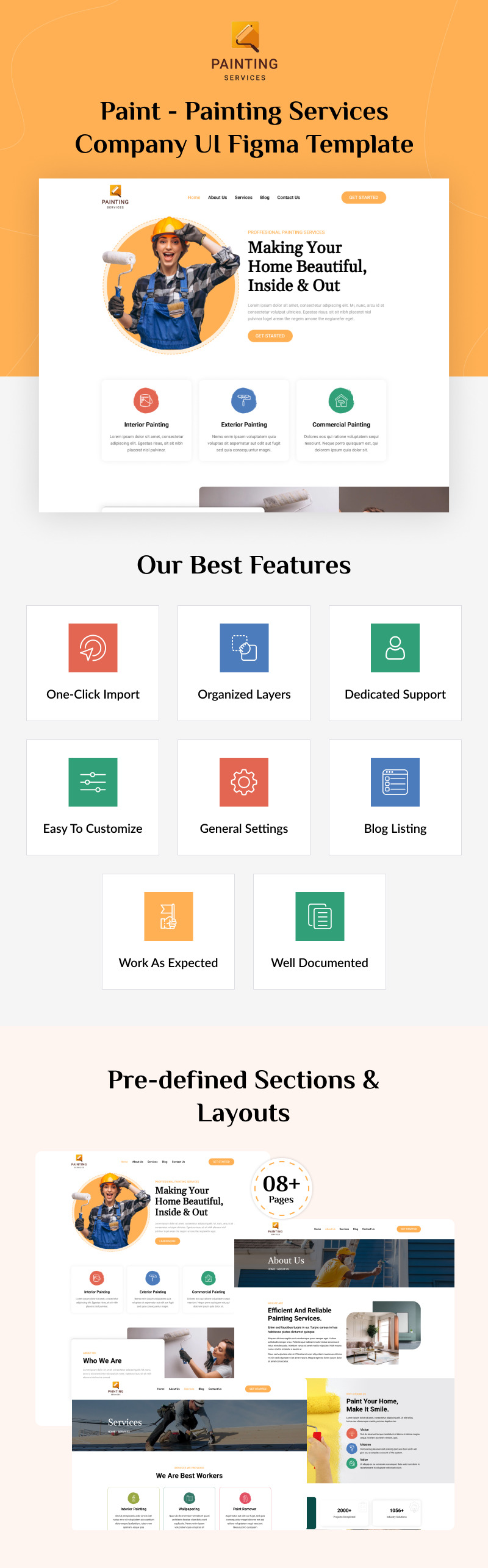 Paint - Painting Services Company Figma UI Template - Features Image 1