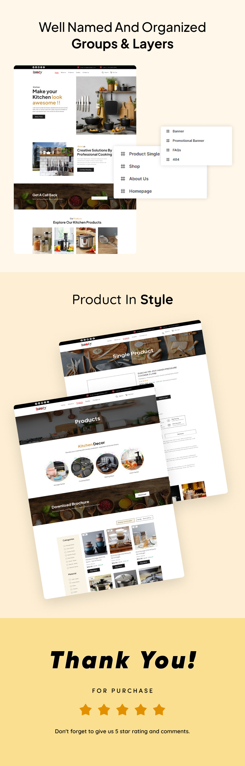 Grecy - Kitchen Ware and Tools Store Figma Ui Kit - Features Image 2