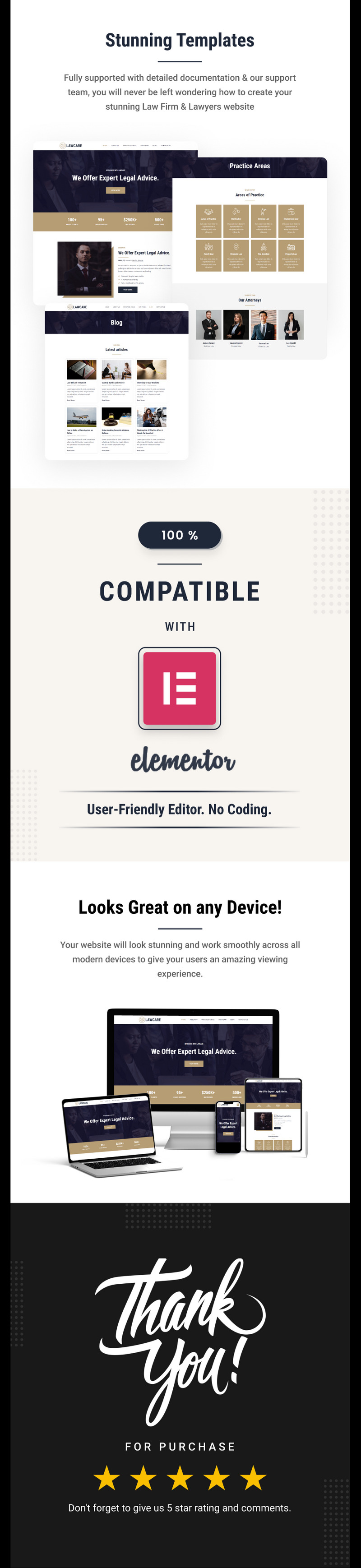 Lawcare - Набір шаблонів для юристів і адвокатів Elementor - Features Image 3