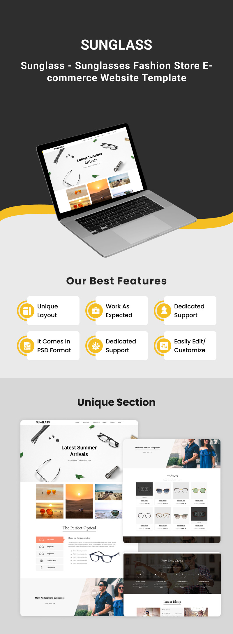 Solglasögon - Solglasögon Modebutik E-handelswebbplatsmall - Features Image 1