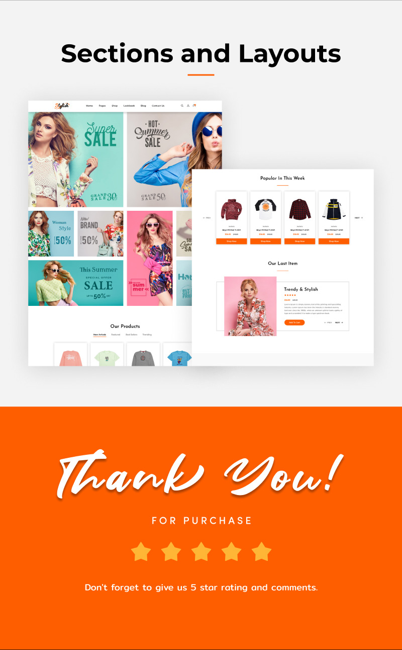 Stylish - Fashion E-commerce PSD Template - Features Image 2