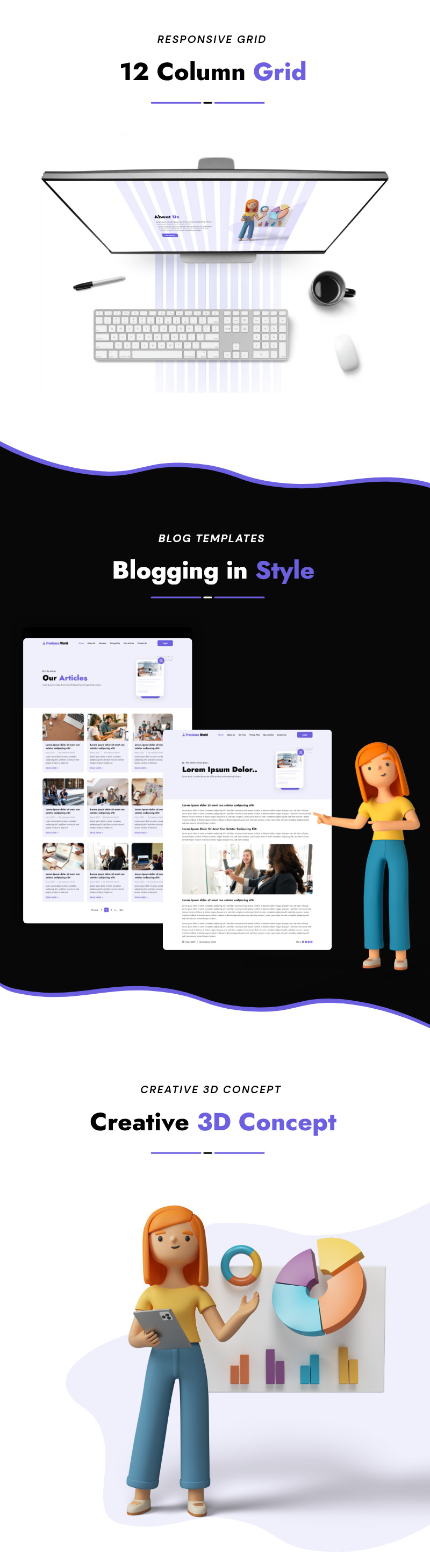 自由职业者世界 - 自由职业者目录 Adobe XD 模板 - Features Image 2