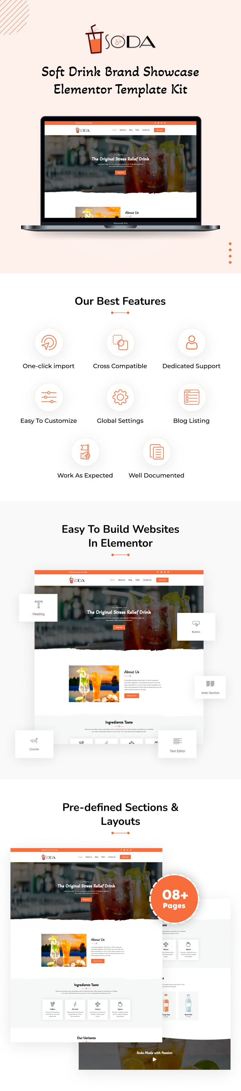 Soda - Soft Drink Brand Showcase Elementor Template Kit - Features Image 1