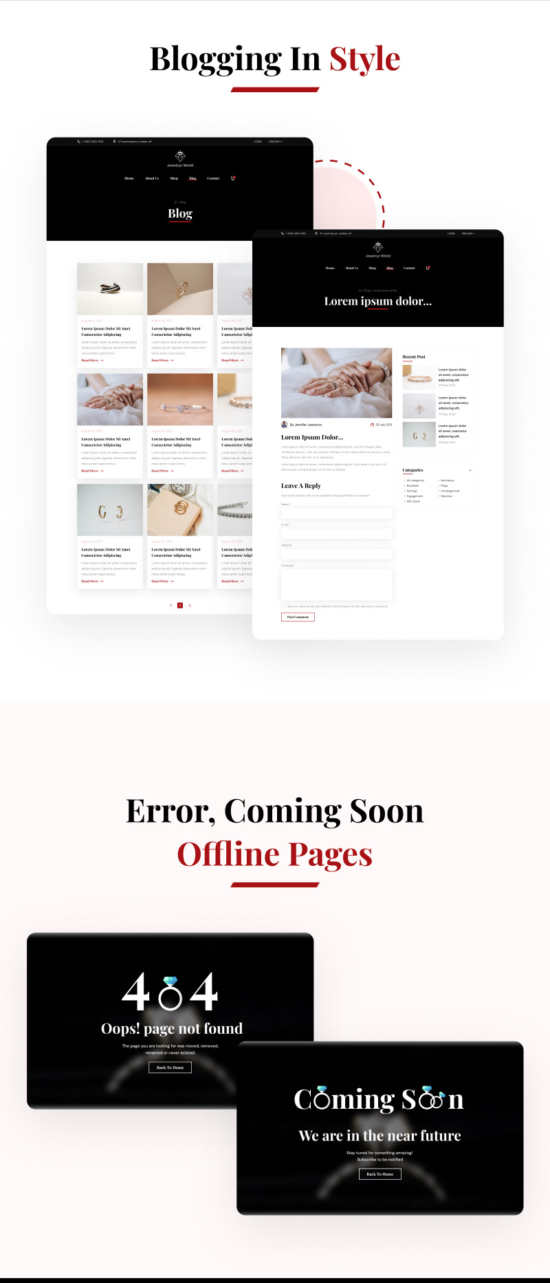 Jewelryx World - Jewelry eCommerce Website Modern Figma UI Kit