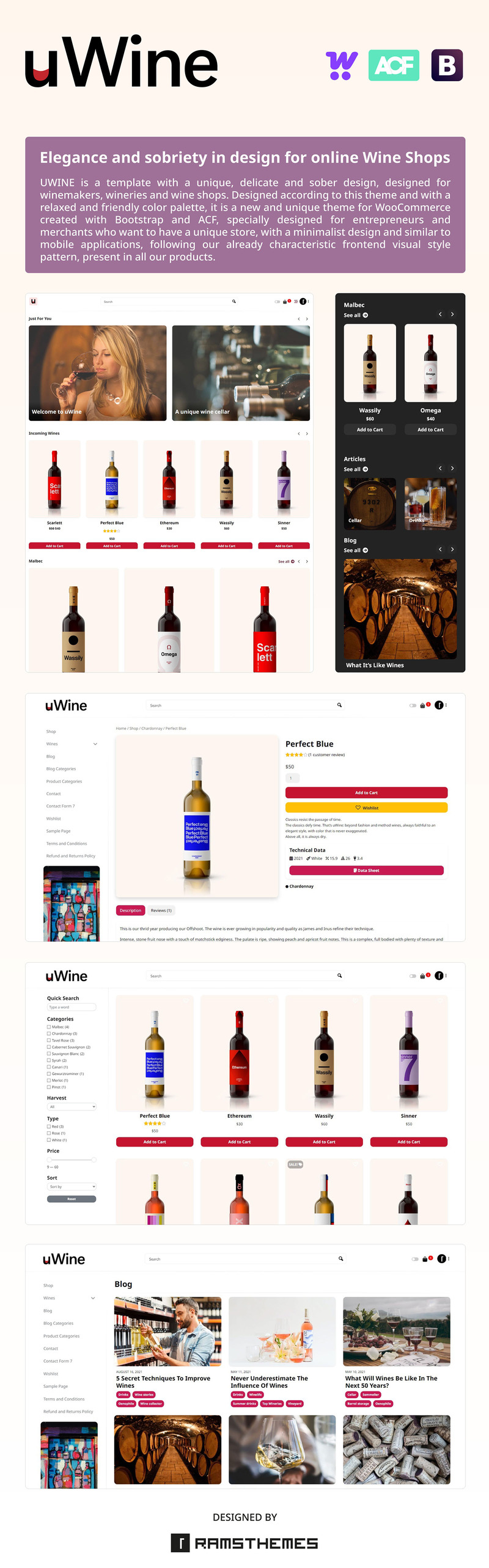 UWINE - Tema WooCommerce del negozio di cantine - Caratteristiche Immagine 1