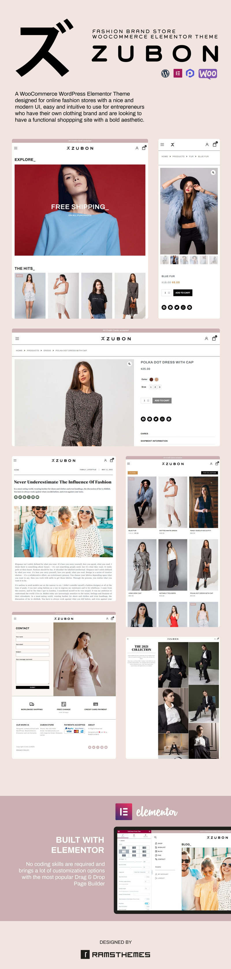 ZUBON - Fashion Brand Store WooCommerce Theme - Features Image 1