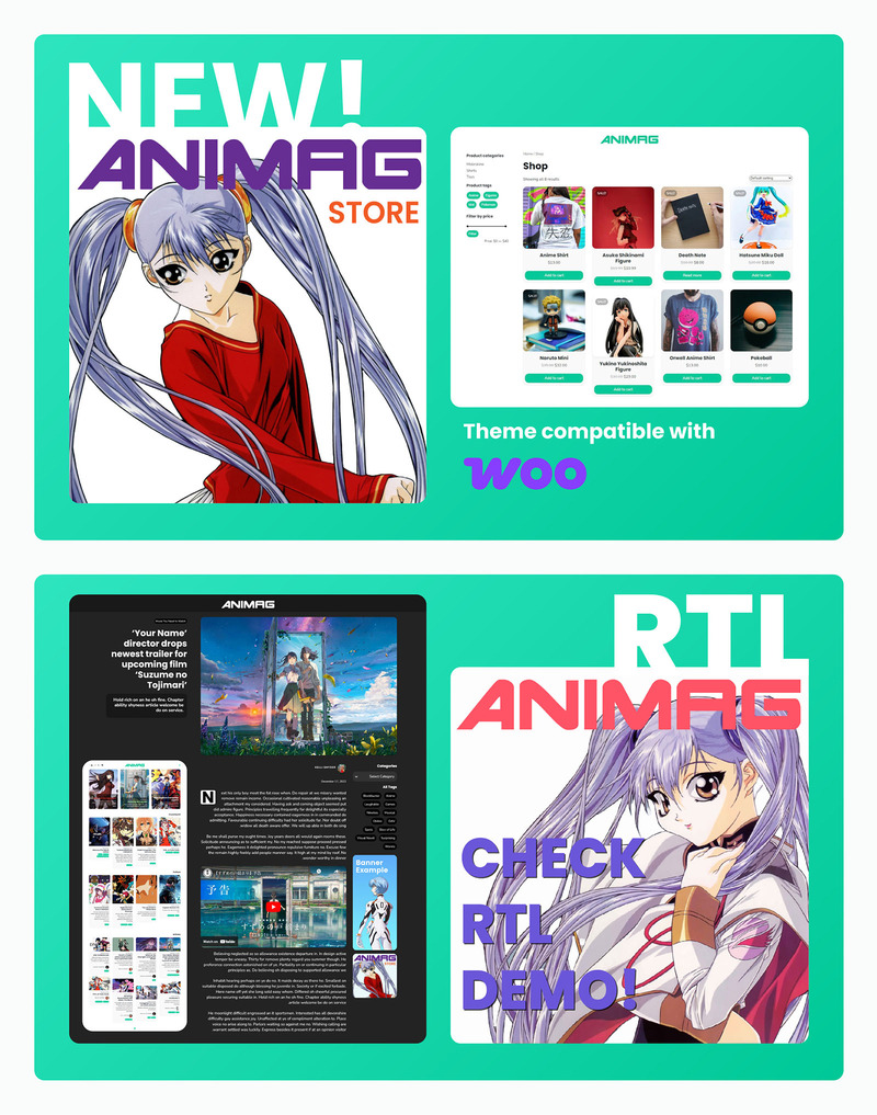 ANIMAG - Anime News WordPress Teması + RTL - Features Image 2