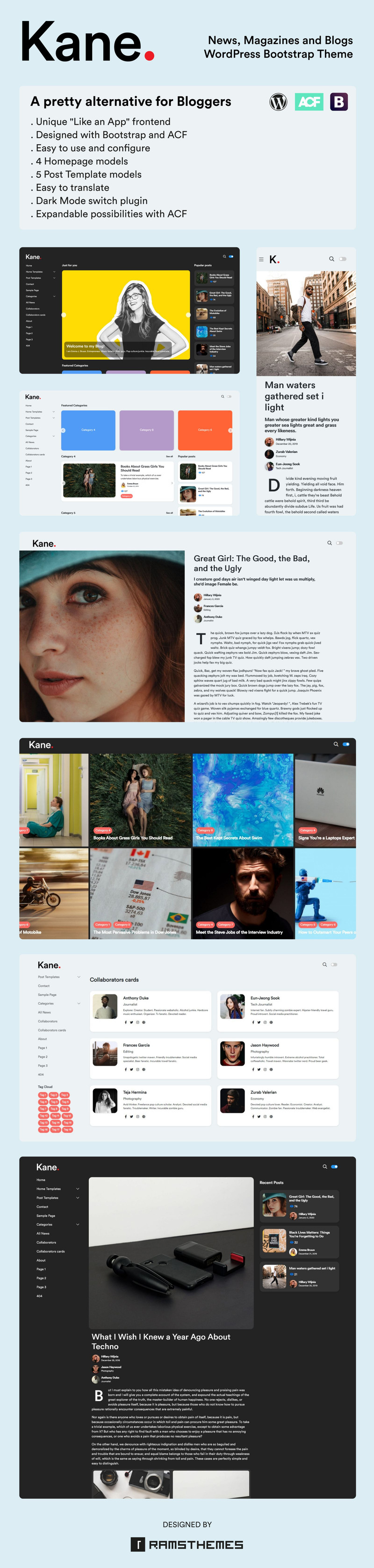 KANE - News Magazine Blog Bootstrap WordPress Theme - Features Image 1