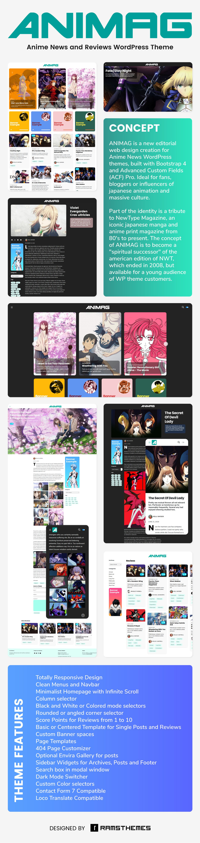ANIMAG - Anime and Manga Magazine WordPress Theme - Features Image 1