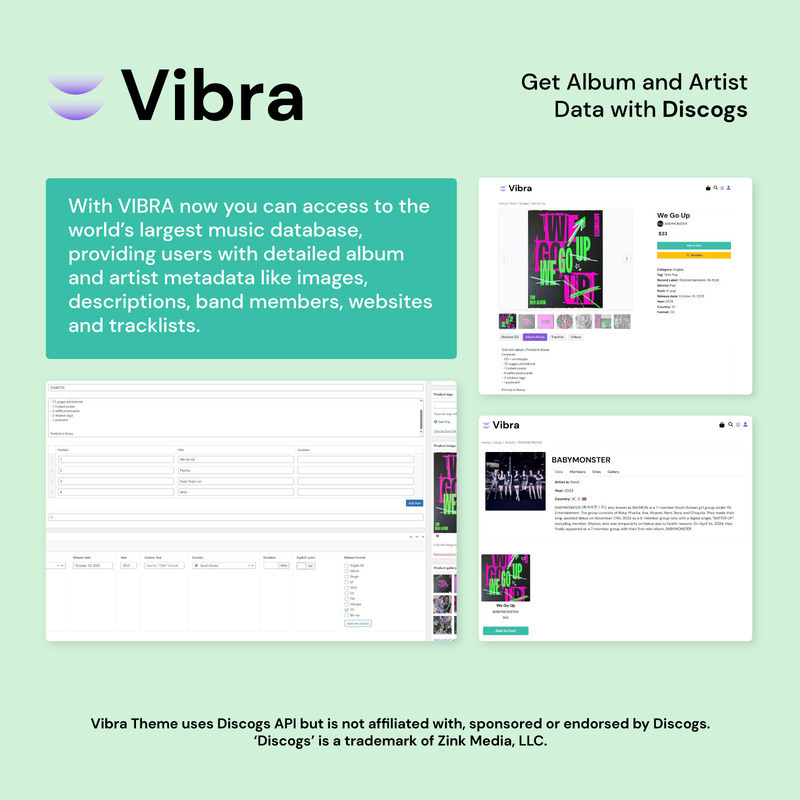 VIBRA - WooCommerce-Theme für den Musikladen - Eigenschaften Bild 2