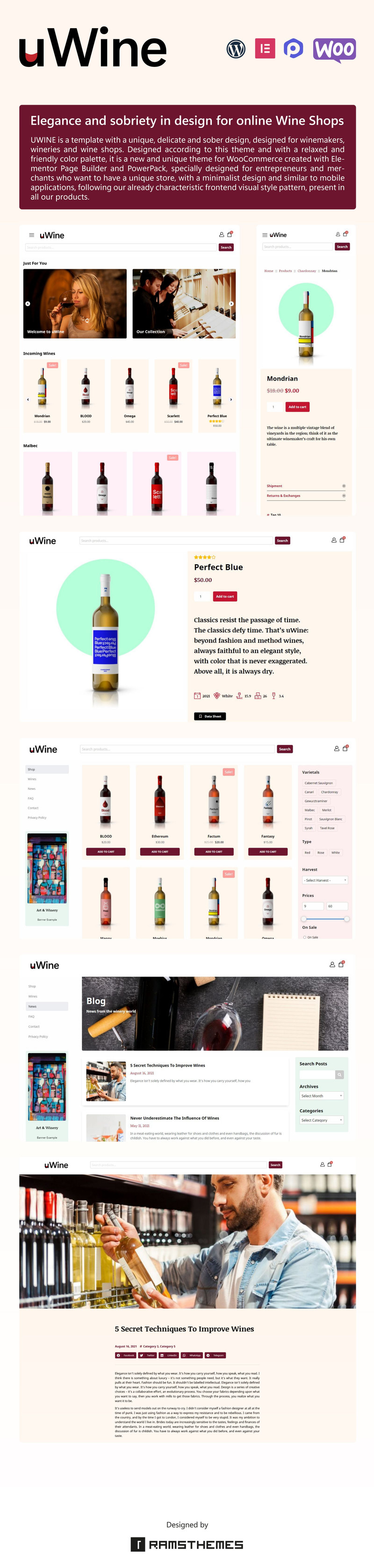 UWINE - Winery Store WooCommerce Theme - Features Image 1