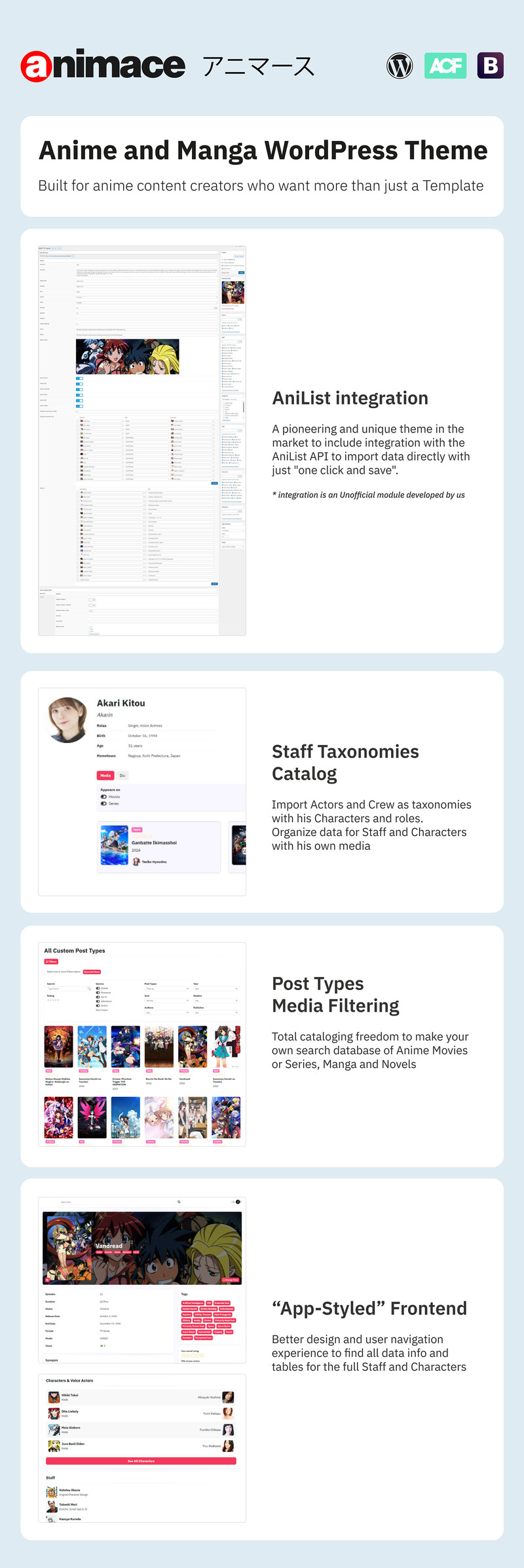 ANIMACE - Anime ve Manga WordPress Teması + RTL - Features Image 1