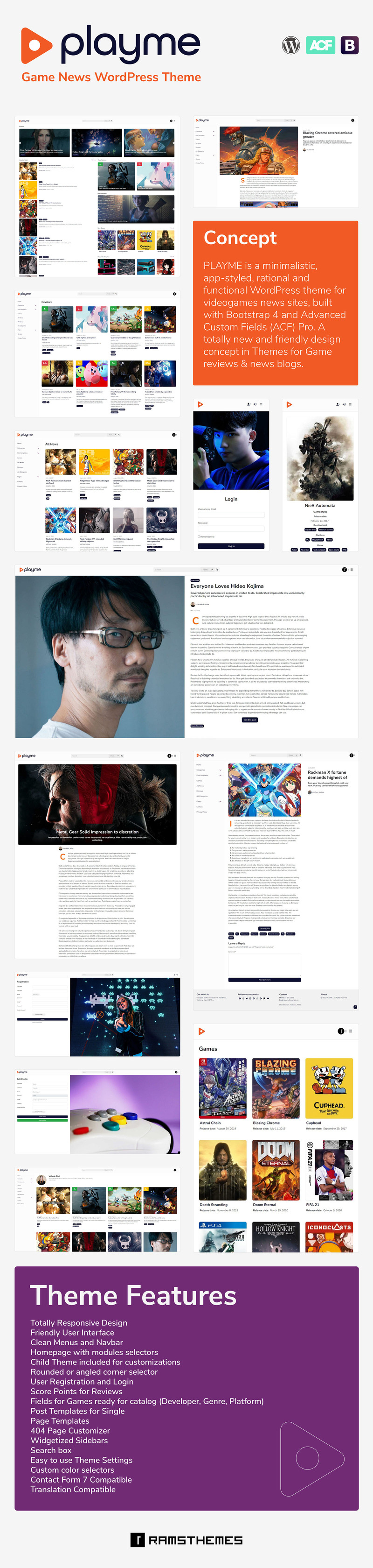 PLAYME - Video Games News WordPress Theme - Features Image 1