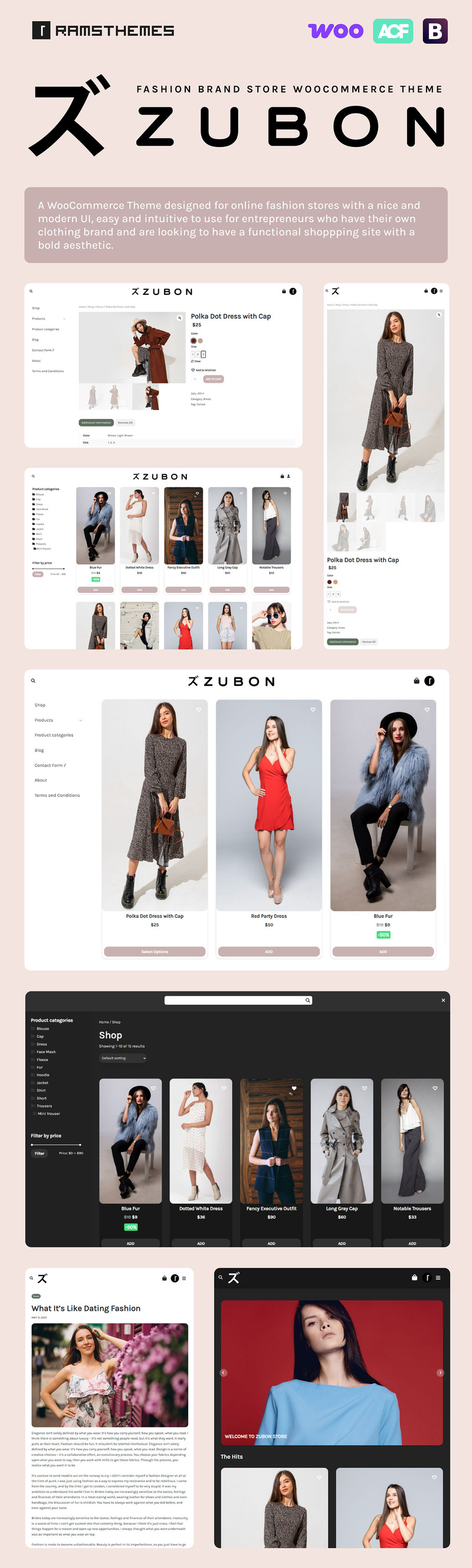 ZUBON - Thème WooCommerce pour magasin de marque de mode - Caractéristiques de l’image 1