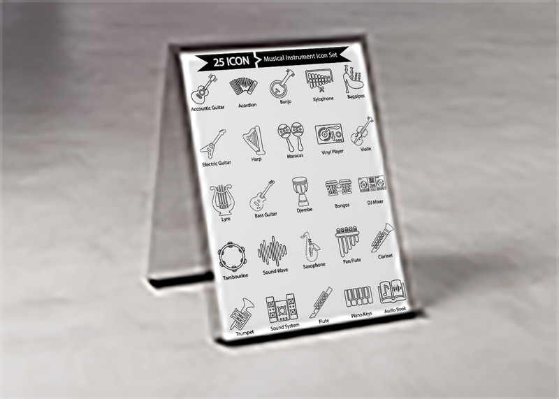 Premium musikinstrument linje Ikonuppsättning - Features Image 2
