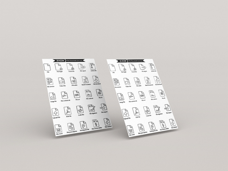 Premium File Document Line Icon Pack - Features Image 2