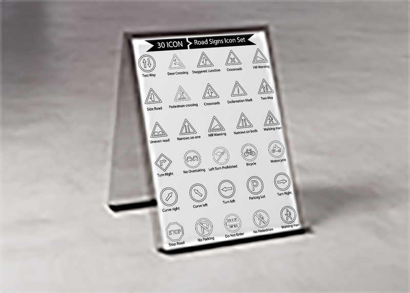 Premium Verkeerstekens Lijn Icon Set - Features Image 1