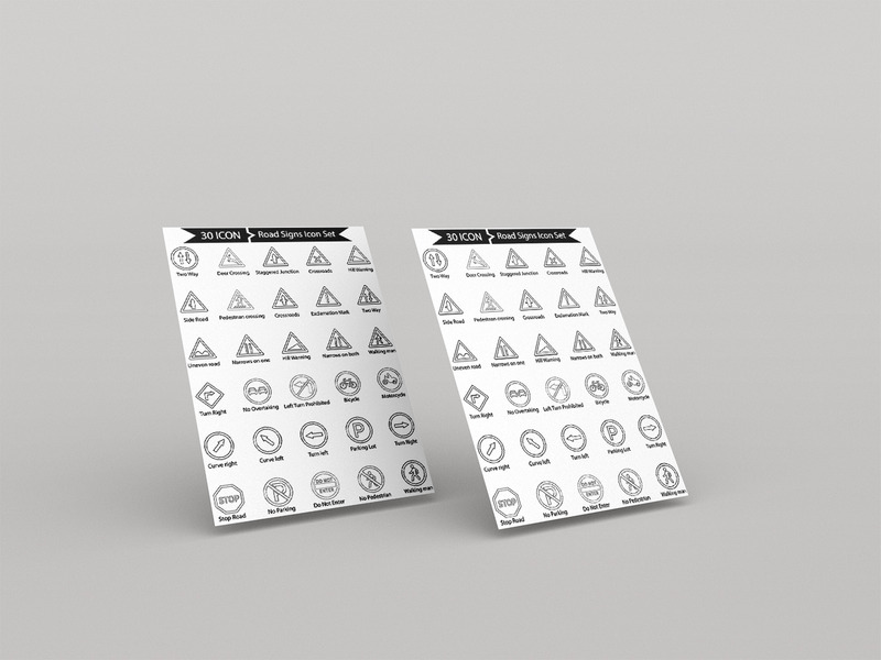 Premium Verkeerstekens Lijn Icon Set - Features Image 3