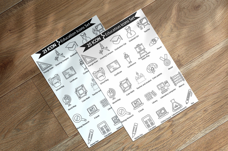 高级教育线图标集 - Features Image 3