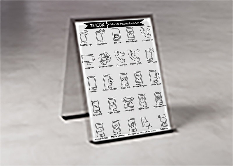 Premium mobiltelefonlinje Ikonuppsättning - Features Image 1