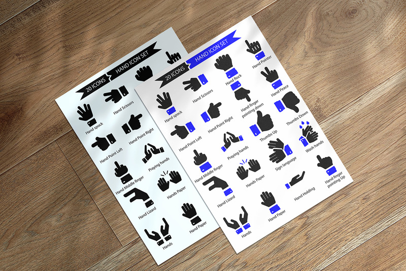 Шаблон Iconset вектор палец руки человека - Features Image 1