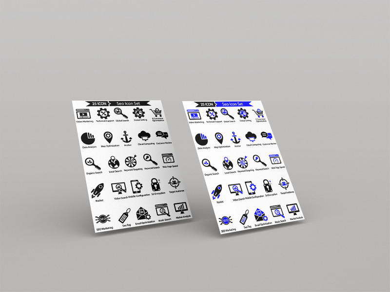 50 个高级 SEO 和 Web 图标集模板 - Features Image 1