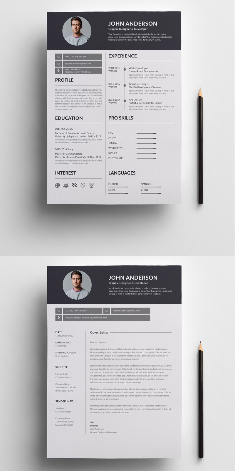 John Anderson Modern Clean Resume Template Vol_ 10 - Obraz funkcji 1