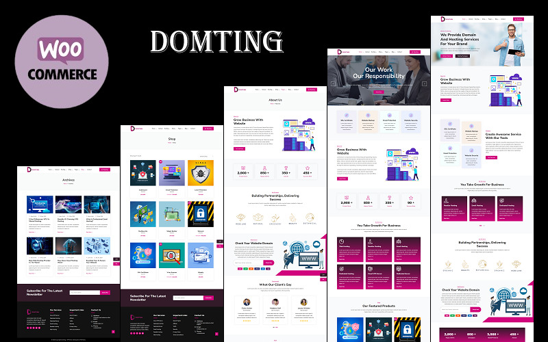 Domting - Domain and Hosting Provider Company Elementor WordPress Theme - Features Image 1