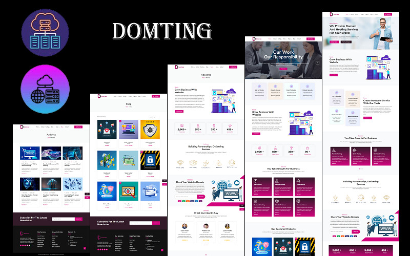 Domting - Domain and Hosting Provider Company and Agency HTML Website Template - Features Image 1