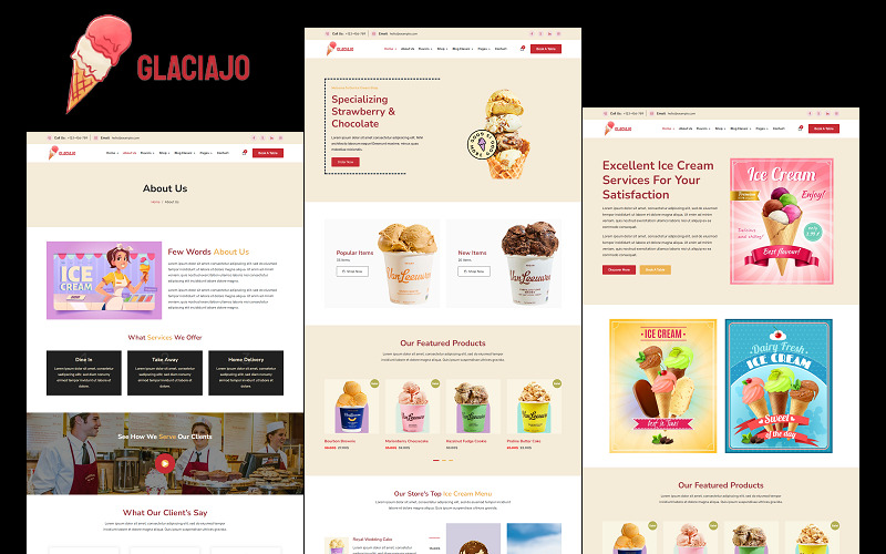 Glaciajo - Ice Cream and Online Food Shop eCommerce HTML Website Template - Features Image 1