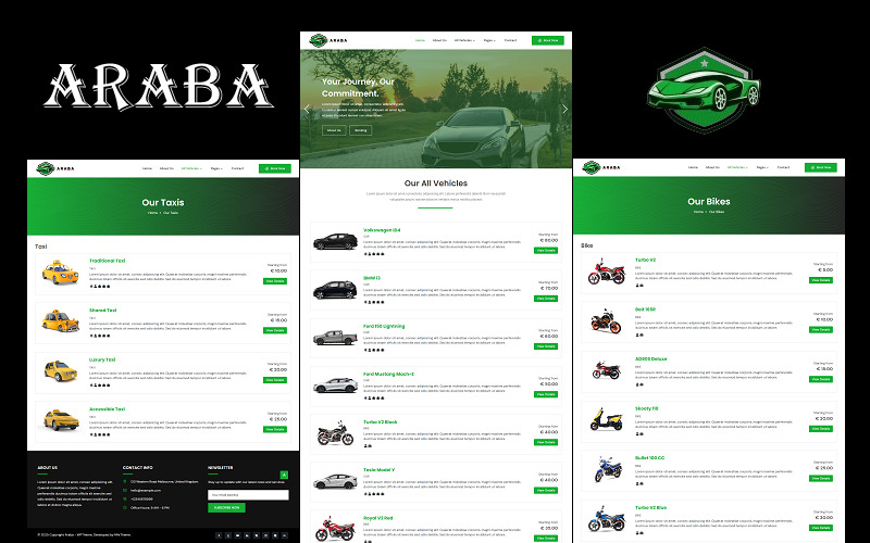 Araba - WordPress-thema voor auto-, motor-, taxi-, voertuig-, deelautoverhuur en boekingen - Features Image 1