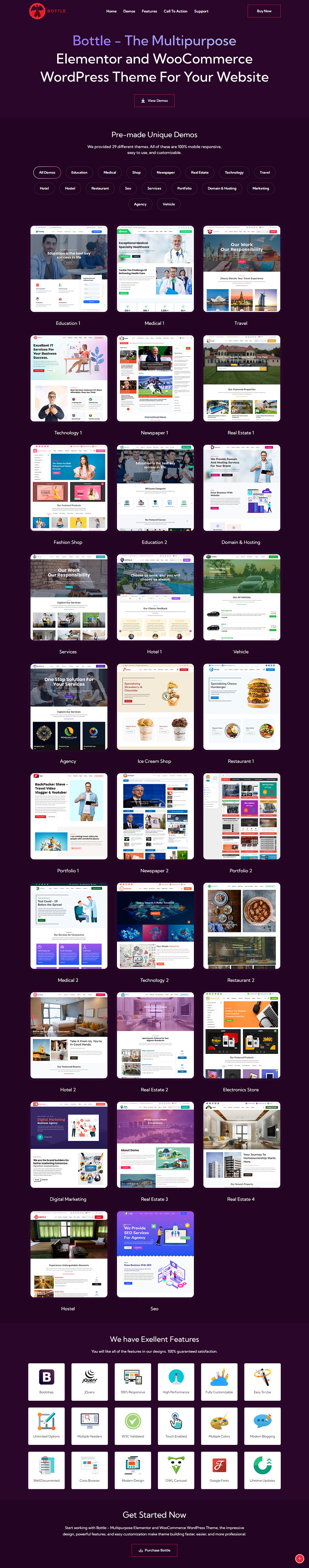 Bottle - Multifunctioneel Elementor en WooCommerce WordPress-thema voor bedrijven - Features Image 1