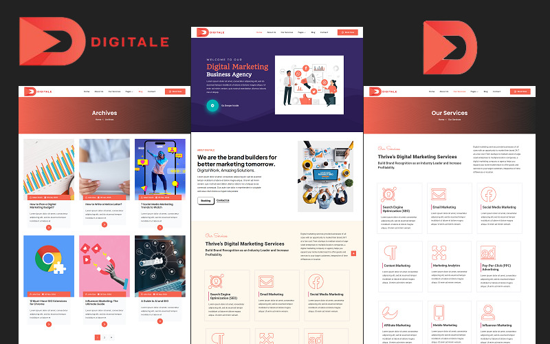 Digitale - Digital Marketing Agency Office Business Elementor WordPress Theme - Features Image 1