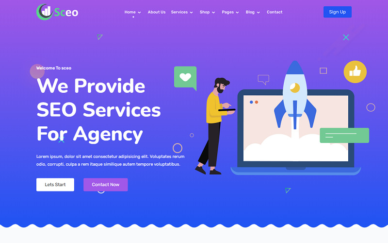 Sceo - SEO Services, SEO Provider Company och Digital Marketing Agency Elementor WordPress Theme - Features Image 1