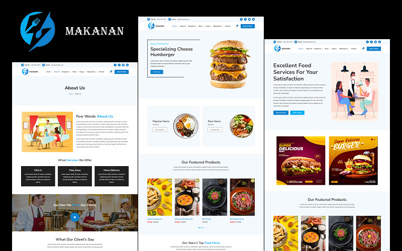 Makanan - ресторан, продуктовий магазин, електронна комерція для бронювання столиків, тема WooCommerce - Features Image 1