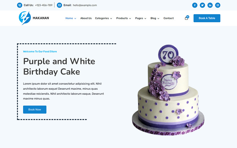 Makanan - Modello di sito Web HTML e Bootstrap per e-commerce di ristoranti e negozi di alimentari online - Caratteristiche Immagine 2