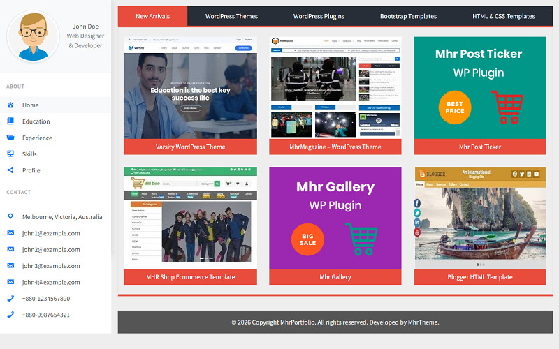 MhrPortfolio - Portfolio and Digital Online Item or Product Based WordPress Theme - Features Image 1