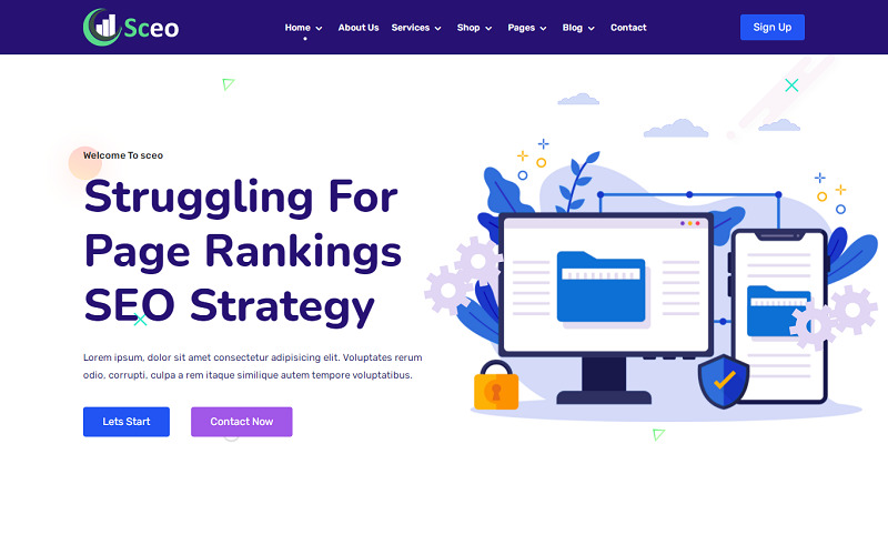Sceo - SEO Services, SEO Provider Company och Digital Marketing Agency Elementor WordPress Theme - Features Image 2