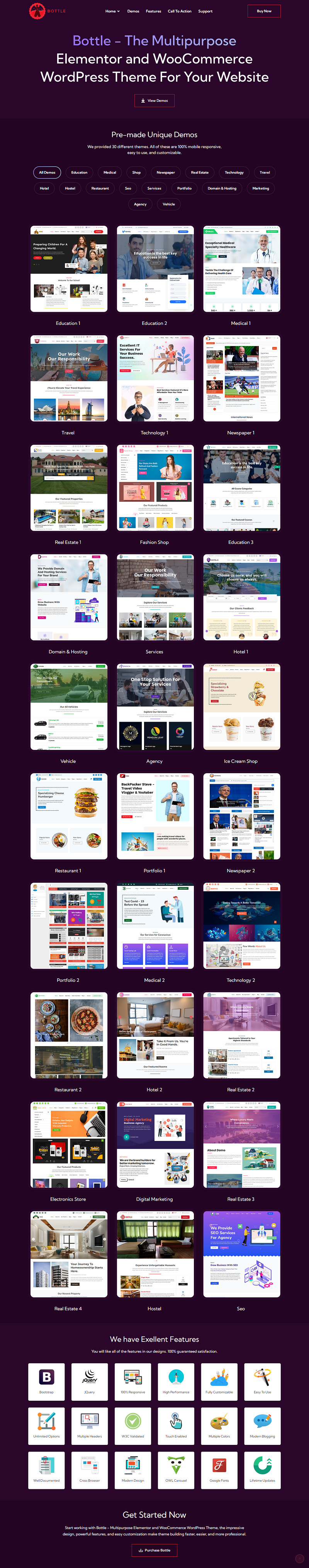 Bottle - Multipurpose Business Elementor and WooCommerce WordPress Theme - Features Image 1
