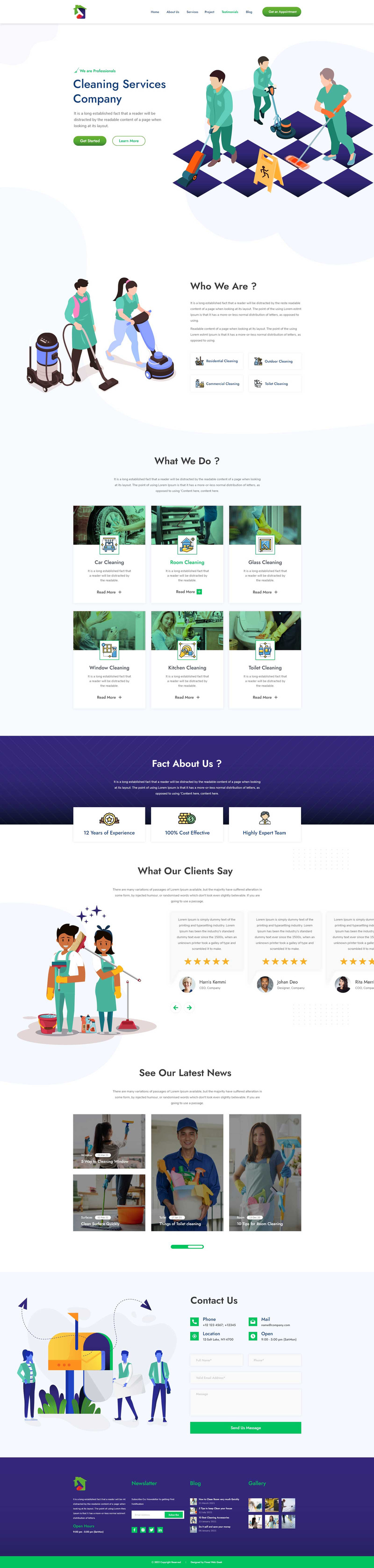 Fixall - Одностраничные элементы пользовательского интерфейса служб очистки - Features Image 1