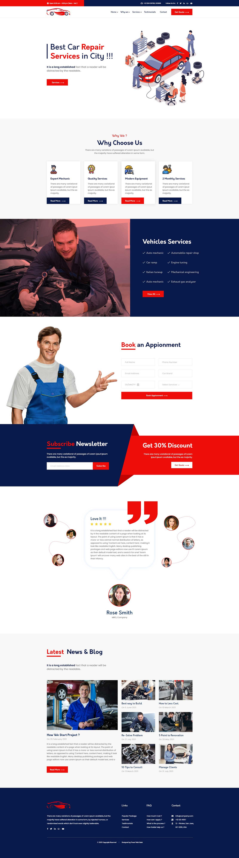 Carrep - Bilreparation En sida UI -element - Features Image 1