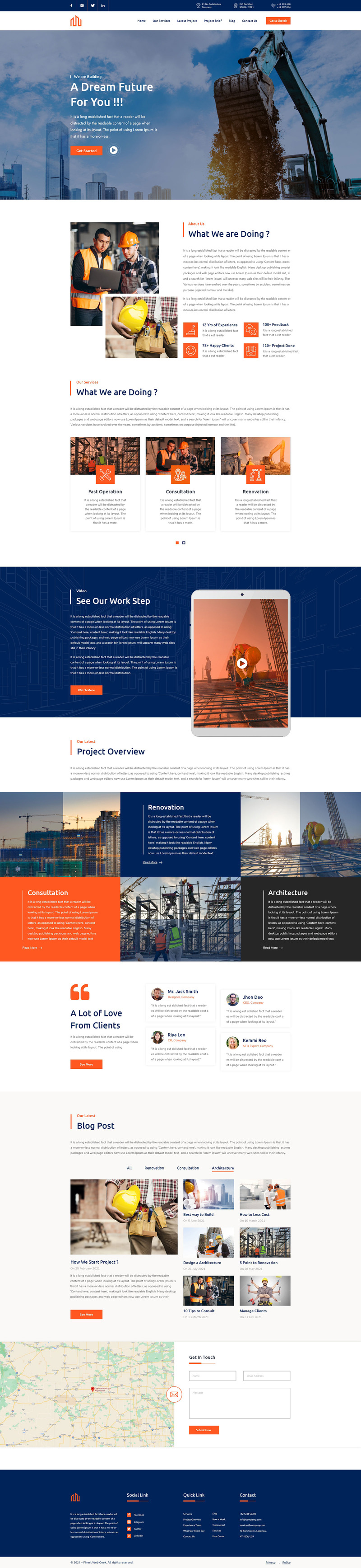Exbuilder – Construction Services One Page UI Elements - Features Image 1