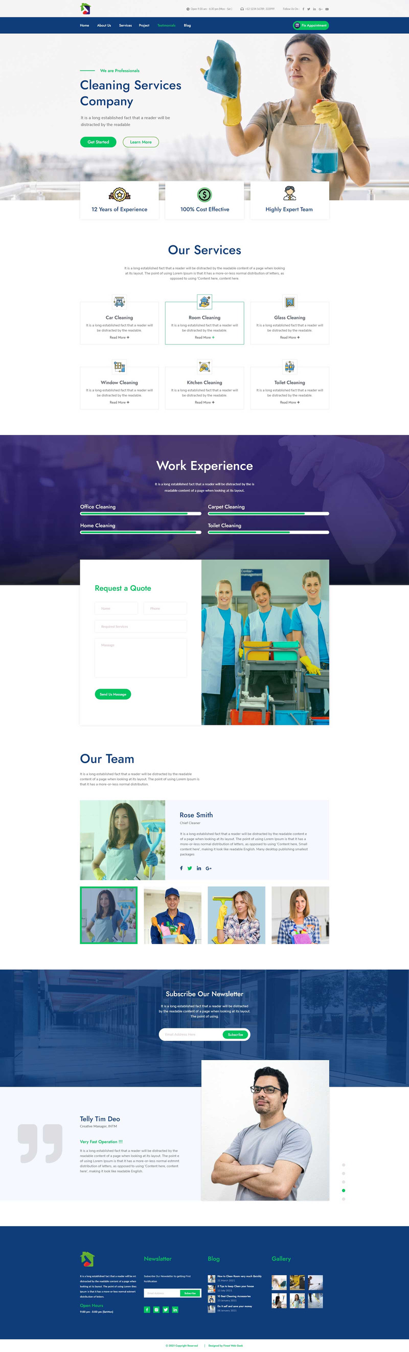 Cleall - Rengöringstjänster En sida UI -element - Features Image 1