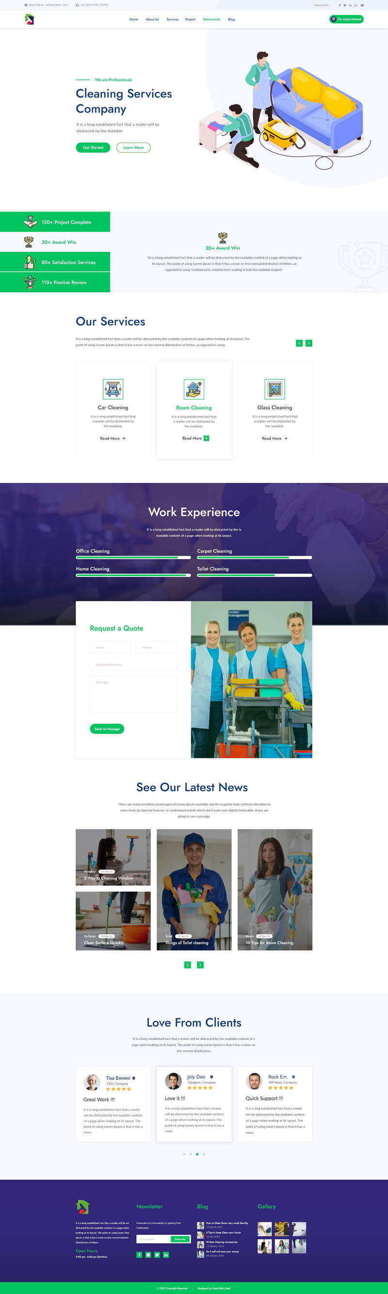 Excleaner - Čisticí služby Jednostránkové prvky uživatelského rozhraní - Features Image 1
