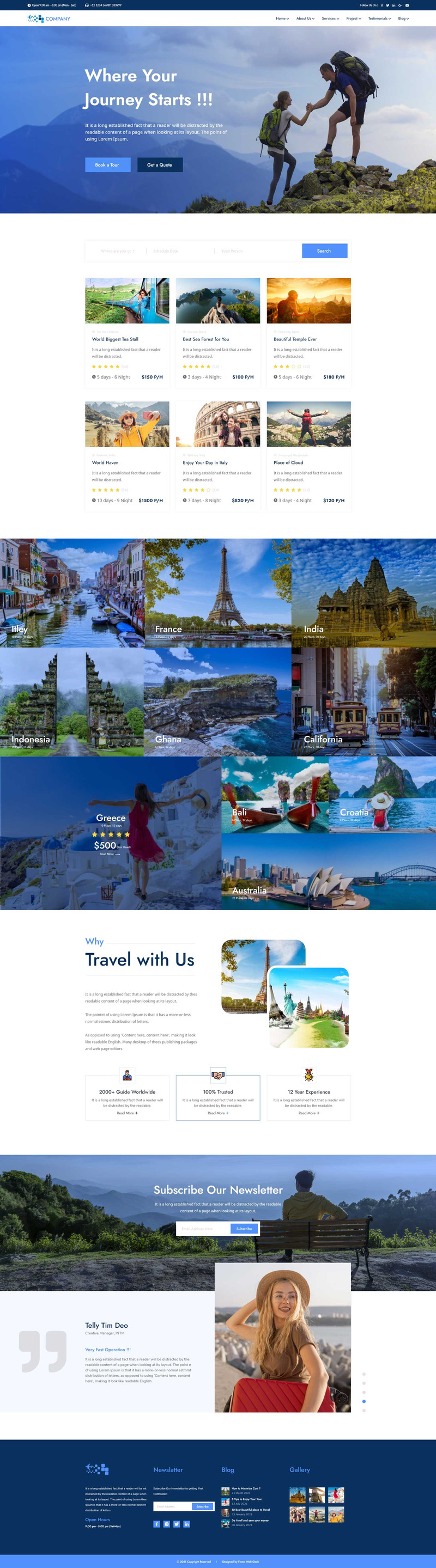 Trago Travel Agency One Page Free UI Elements - Features Image 1