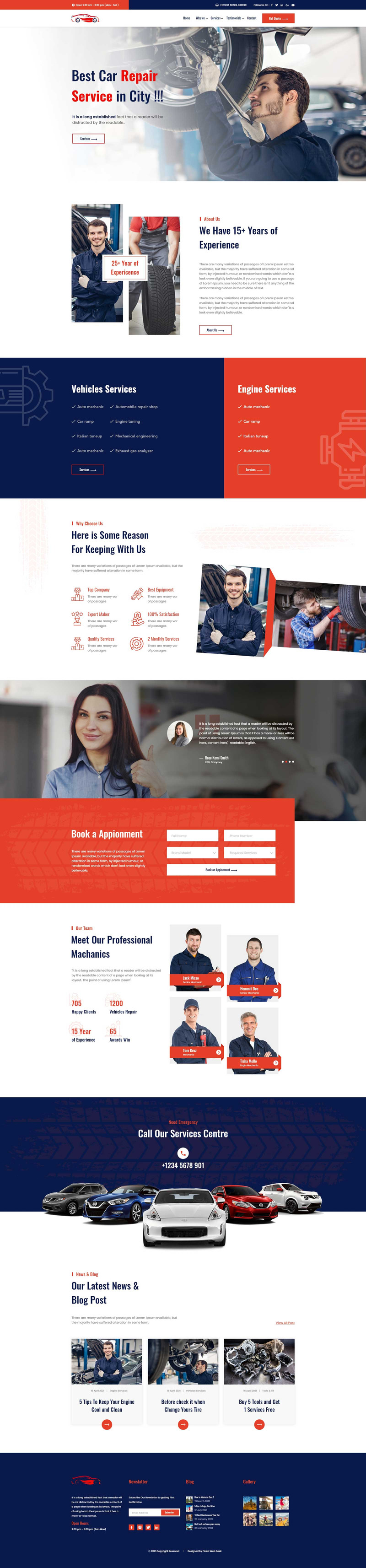 Carex bilreparation UI -element på en sida - Features Image 1
