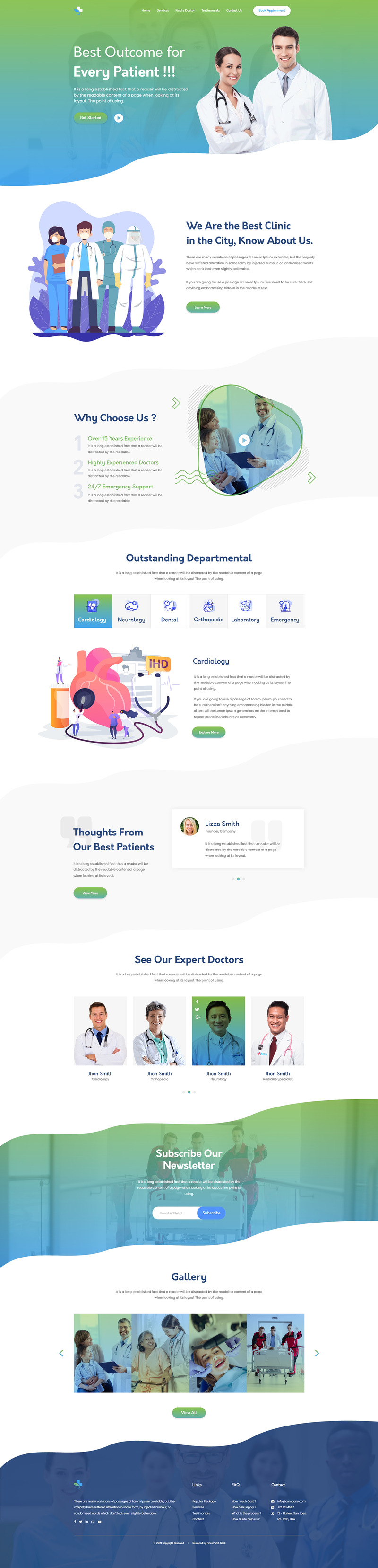 Одностраничные элементы пользовательского интерфейса Mediko Clinic Services - Features Image 1