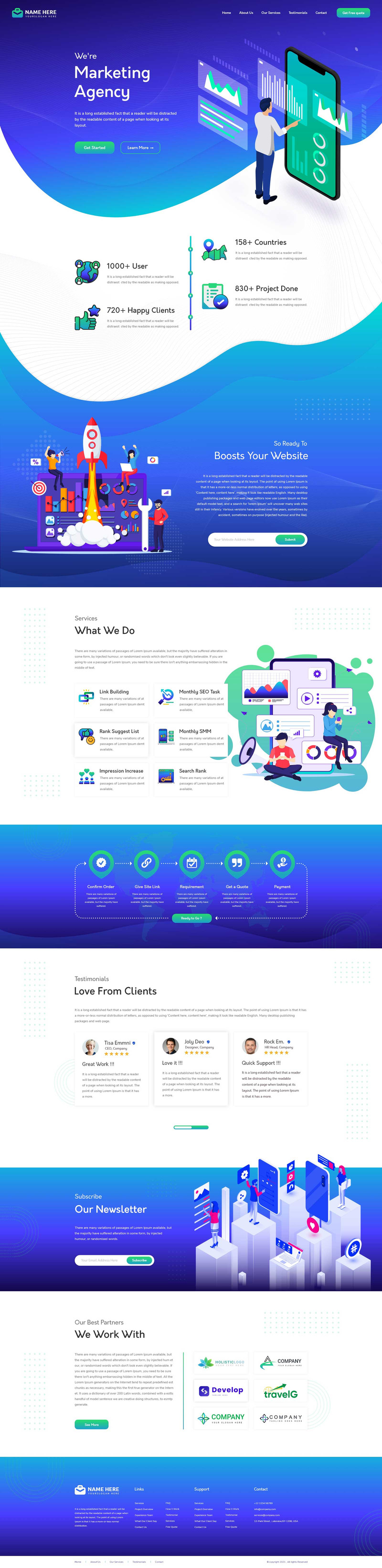 DigiBoost - Marketing Agency One Page UI Elements - Features Image 1
