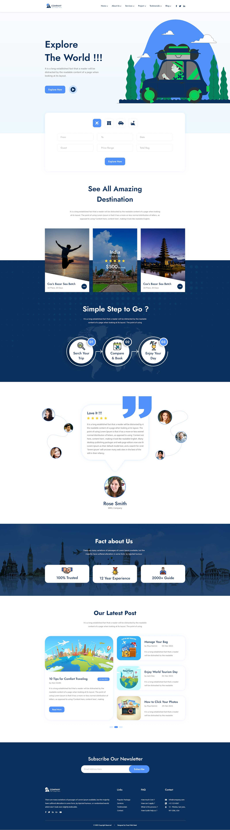 Travelgoo - одностраничные элементы пользовательского интерфейса туристического агентства - Features Image 1