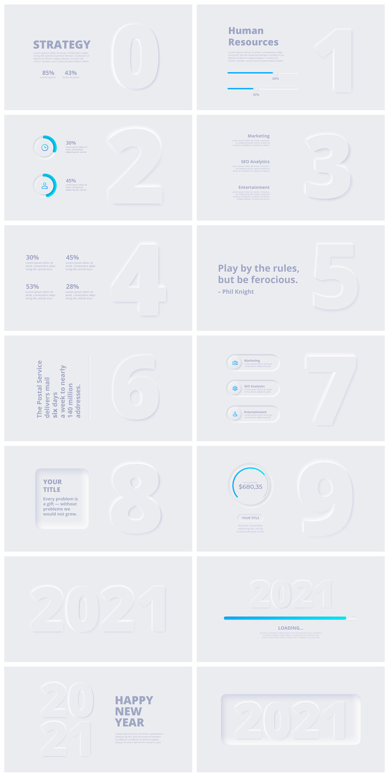 Neumorphic Presentation PowerPoint template - Features Image 7